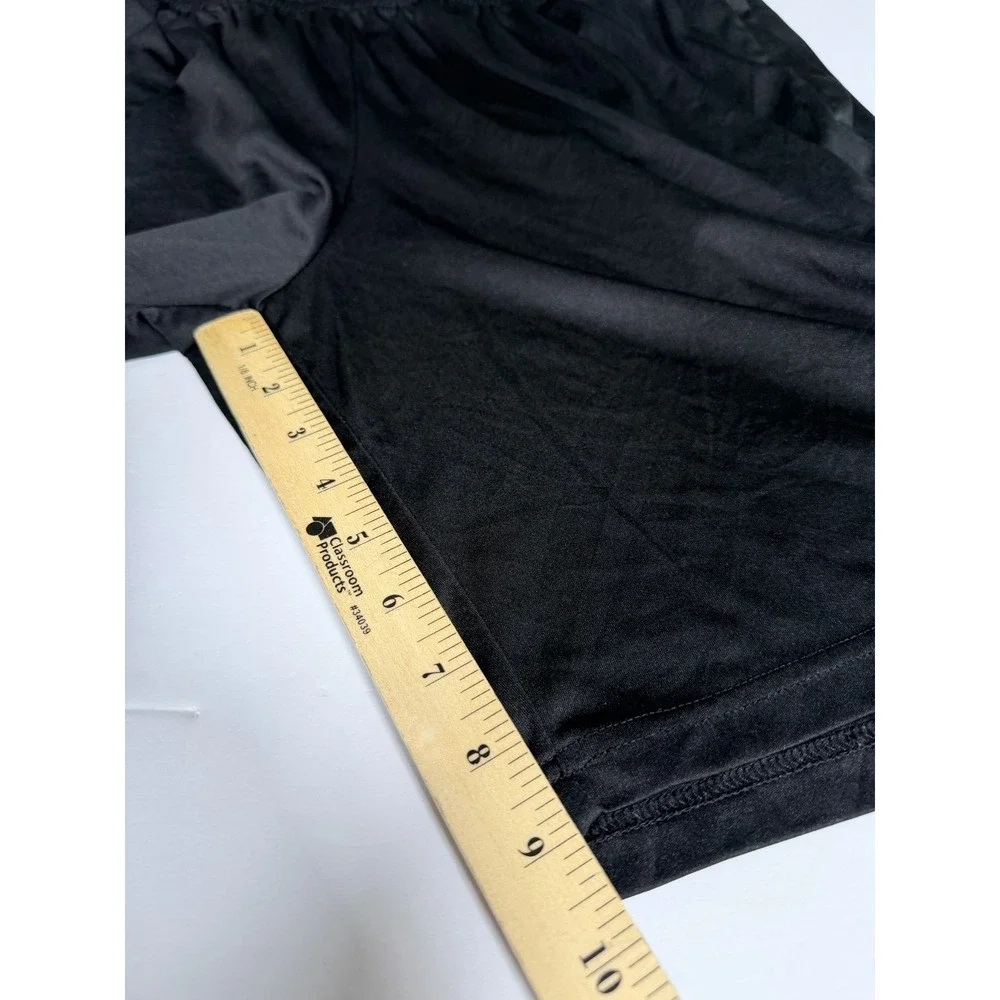 Mens 2XL Athletic Shorts Black Stretch Elastic Waist Training Running Athleisure
